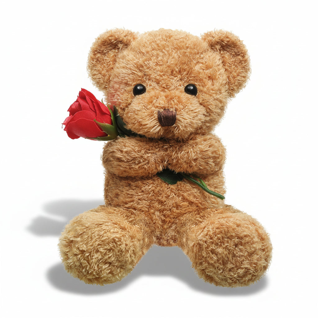 Plush Toy Valentine Bear Soft Rose Holding Soft Toy Gift