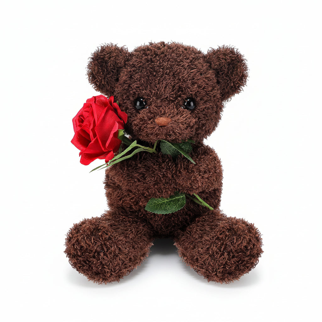 Plush Toy Valentine Bear Soft Rose Holding Soft Toy Gift