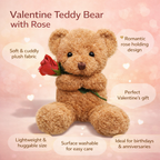 Plush Toy Valentine Bear Soft Rose Holding Soft Toy Gift