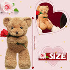 Plush Toy Valentine Bear Soft Rose Holding Soft Toy Gift
