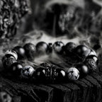 Ragnar - Lord Black Warrior Natural Crystal Bead Bracelet