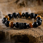 Ragnar - Lord Black Warrior Natural Crystal Bead Bracelet