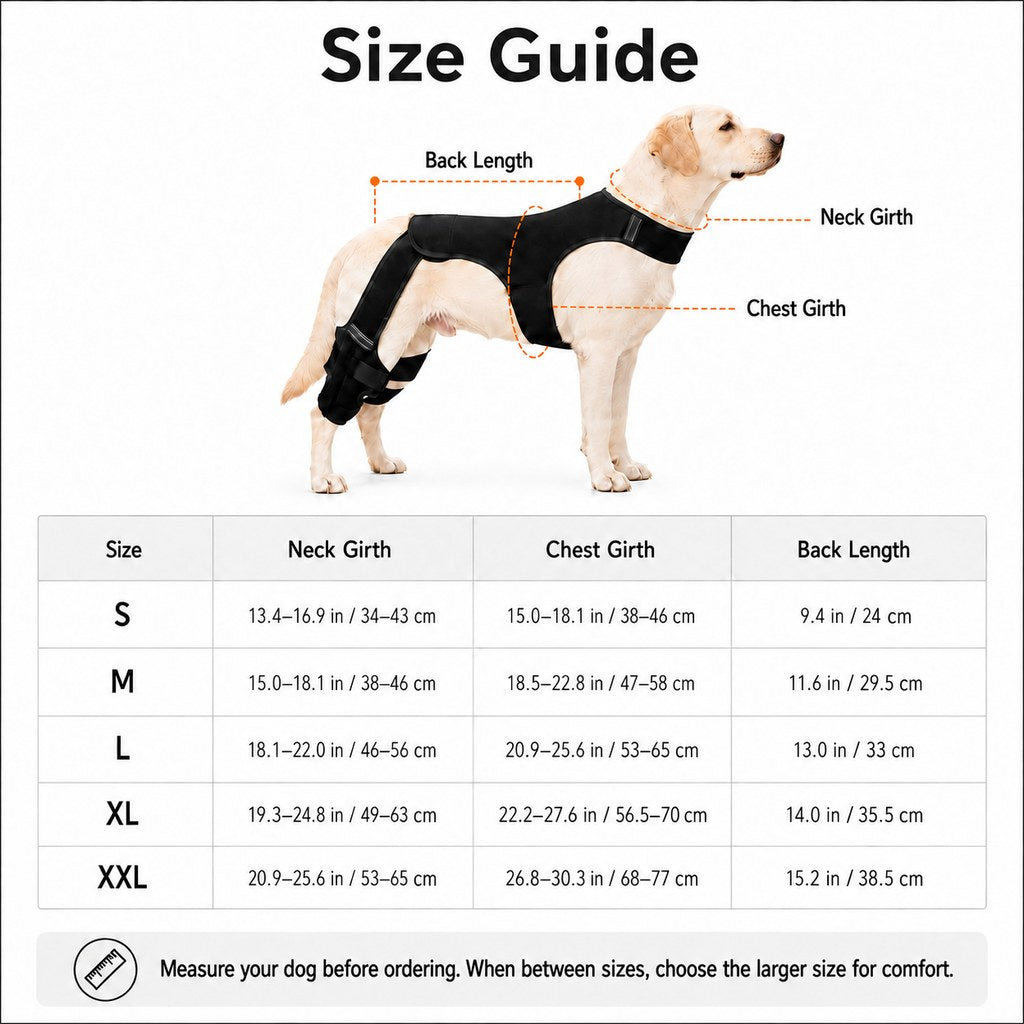 RearGuard Dog Rear Leg Support Brace - Anti-Slip Hind Leg Stability Wrap for Senior Dogs, Hardwood Floors & Recovery Wal