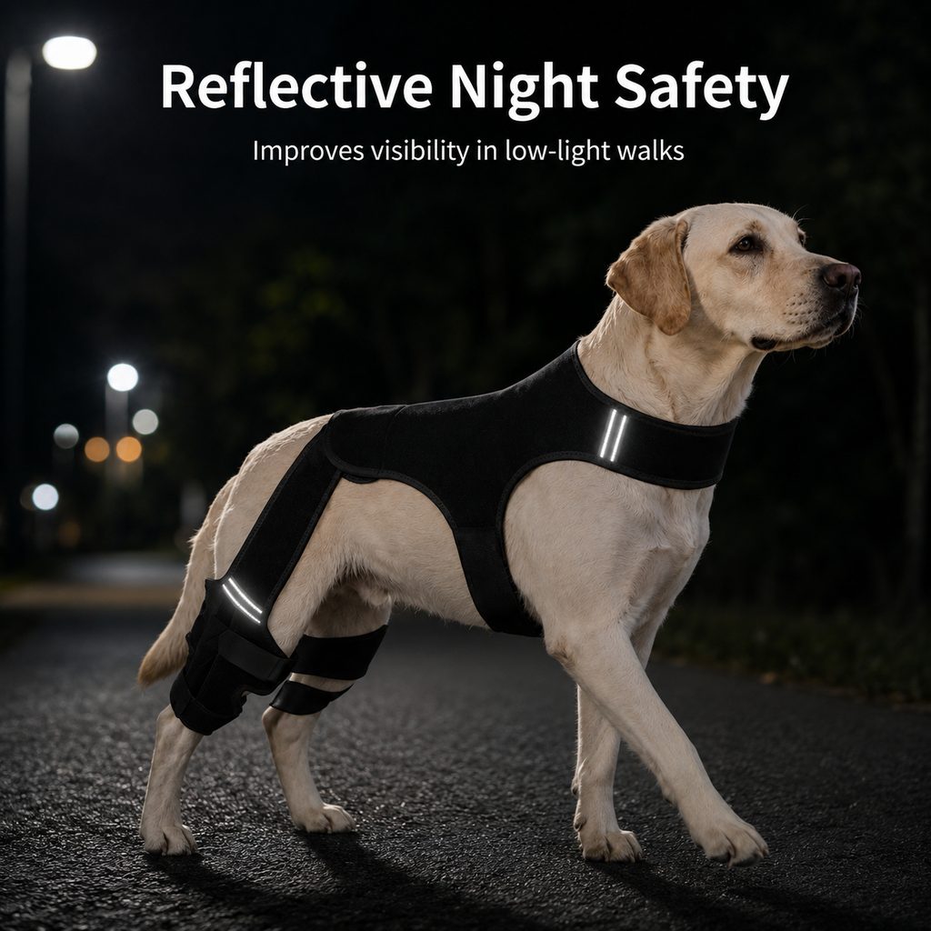 RearGuard Dog Rear Leg Support Brace - Anti-Slip Hind Leg Stability Wrap for Senior Dogs, Hardwood Floors & Recovery Wal