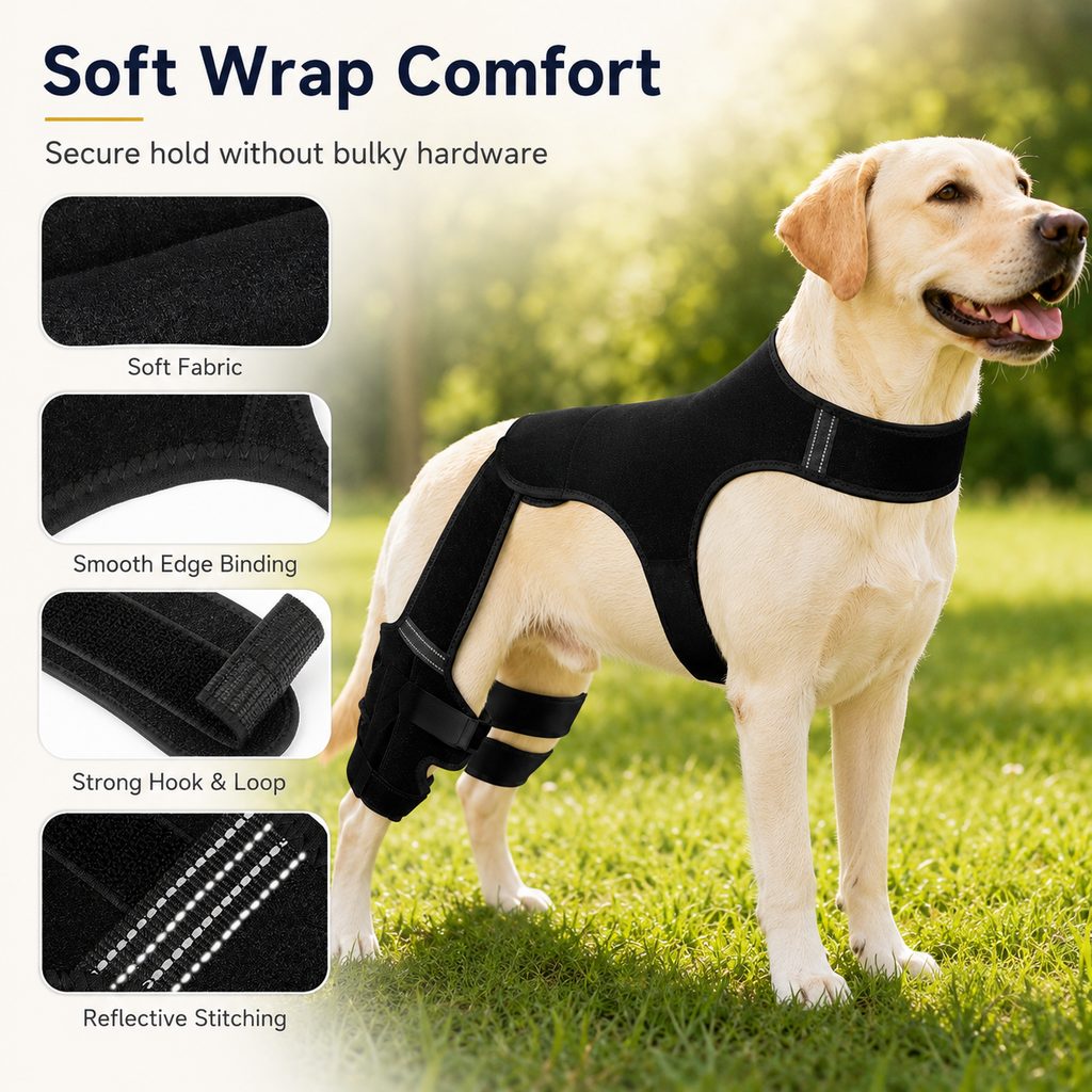 RearGuard Dog Rear Leg Support Brace - Anti-Slip Hind Leg Stability Wrap for Senior Dogs, Hardwood Floors & Recovery Wal