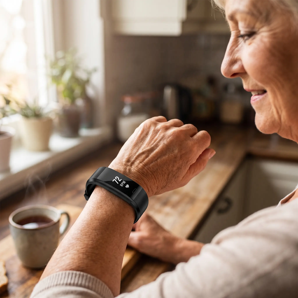 Senior Smartwatch with Heart Rate & Blood Pressure Monitoring