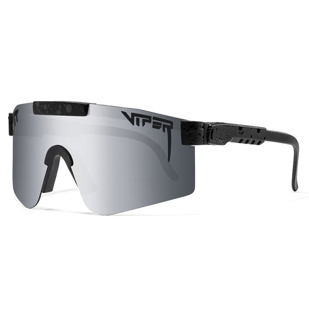 Polarised sports sunglasses with mirrored UV400 lens
