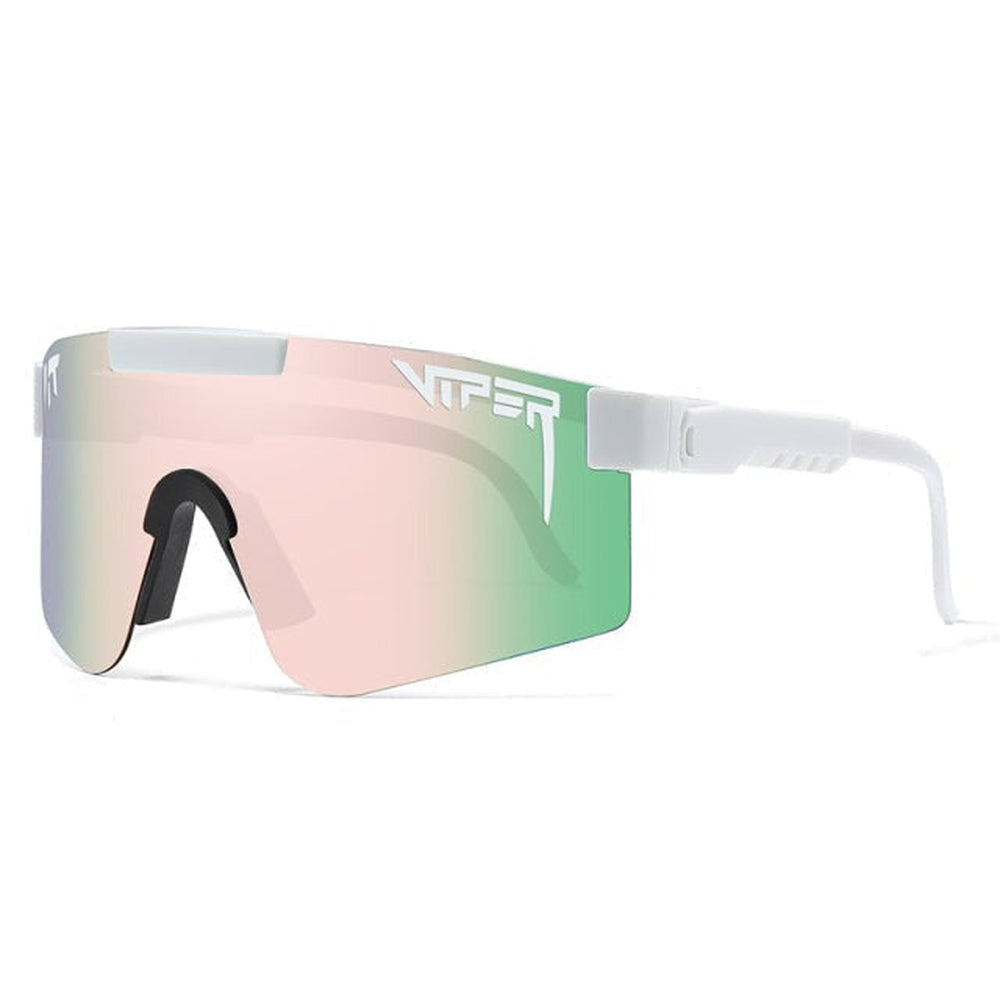 Polarised sports sunglasses with mirrored UV400 lens