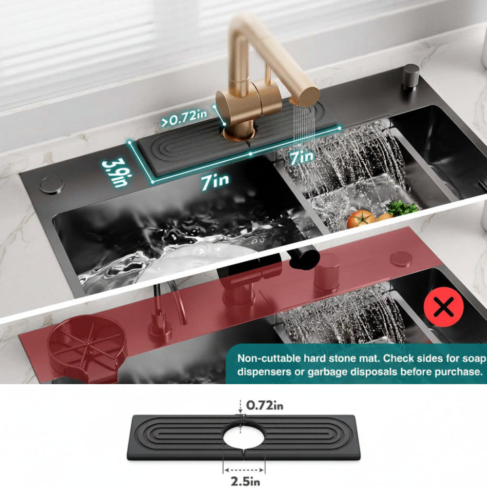 Sink Mat Diatomite Stone Tap Drying Tray Kitchen Worktop