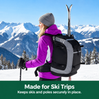 Ski Rucksack 65L | Ski boot bag with helmet compartment & goggle compartment | Oxford fabric, adjustable shoulder straps