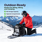 Ski Rucksack 65L | Ski boot bag with helmet compartment & goggle compartment | Oxford fabric, adjustable shoulder straps