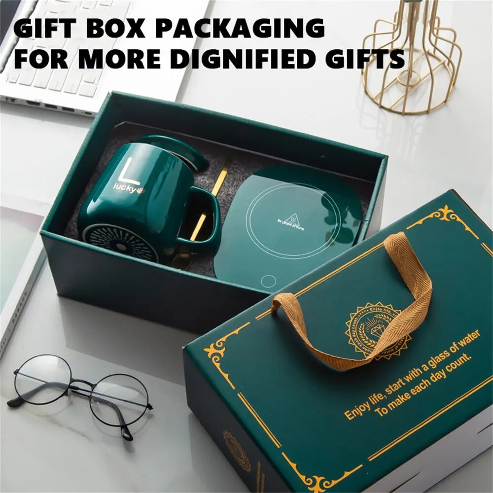 Smart Ceramic Mug Heater Cup Coaster Warmer Thermostat Coffee Heating Electric Mug Set Milk Tea Heating Water Home Offic