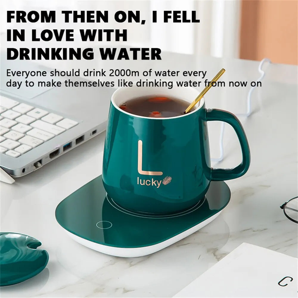Smart Ceramic Mug Heater Cup Coaster Warmer Thermostat Coffee Heating Electric Mug Set Milk Tea Heating Water Home Offic