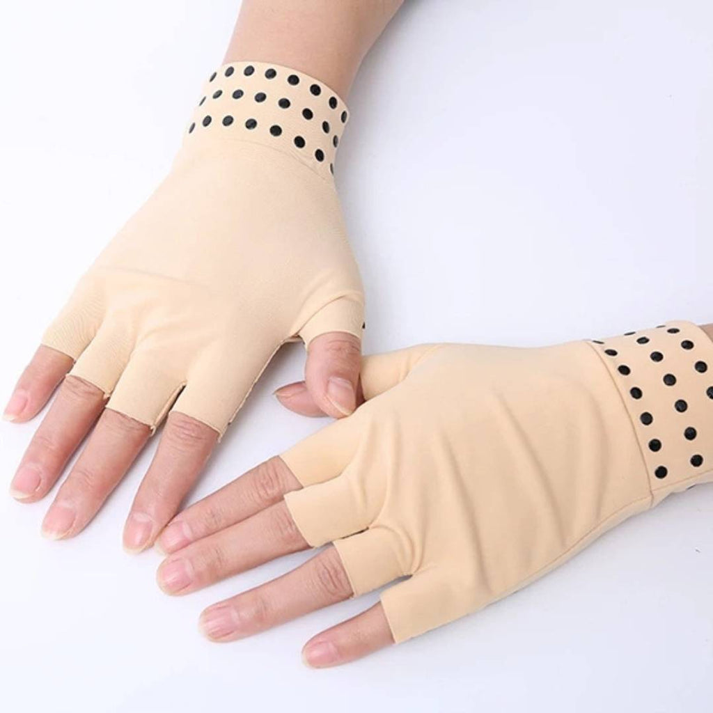 ThermaFlex Fingerless Arthritis Gloves | Magnetic Compression Gloves for Arthritis Pain Relief - Improved Circulation - 