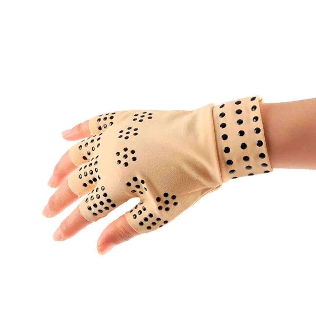 ThermaFlex Fingerless Arthritis Gloves | Magnetic Compression Gloves for Arthritis Pain Relief - Improved Circulation - 