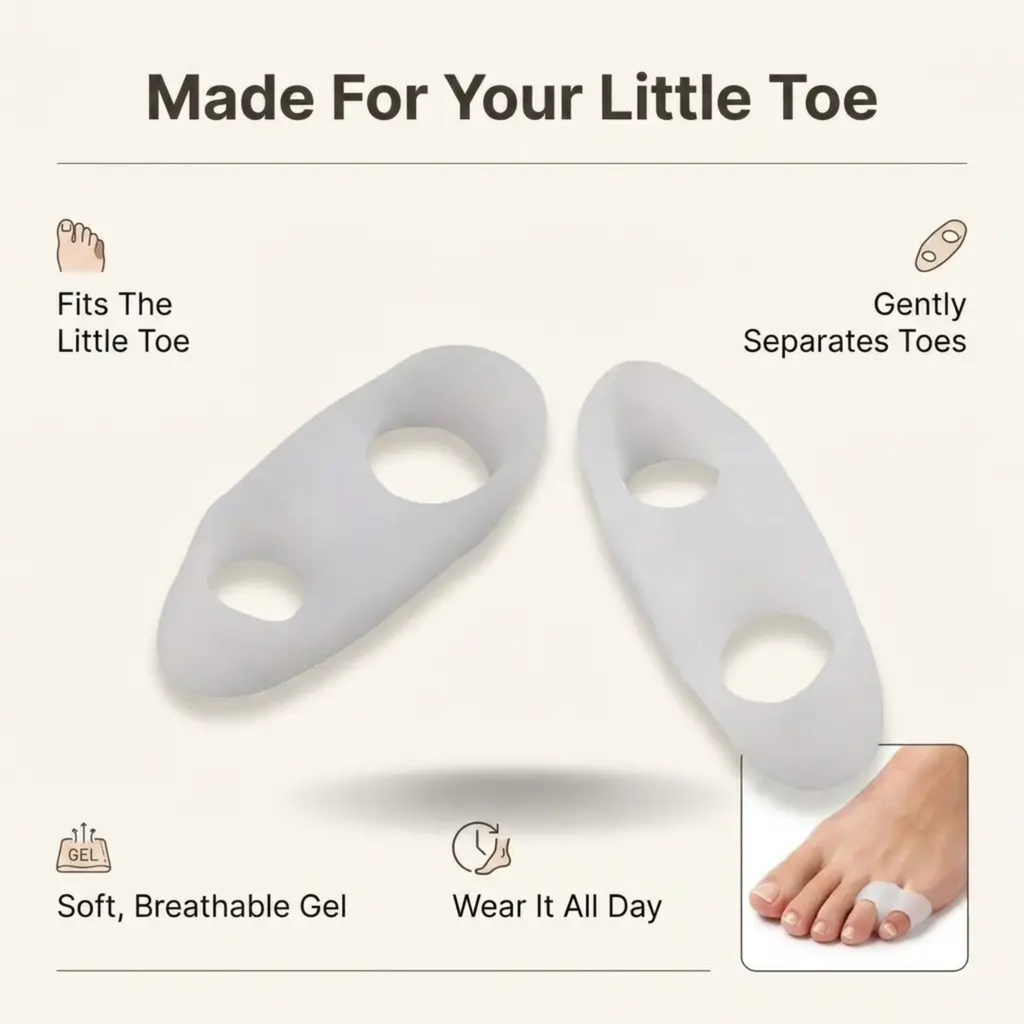 ToeGuard Orthopaedic Toe Spacers | Bunionette Corrector - Little Toe Straightener - for Bunions - Hammertoe and Toe Alig