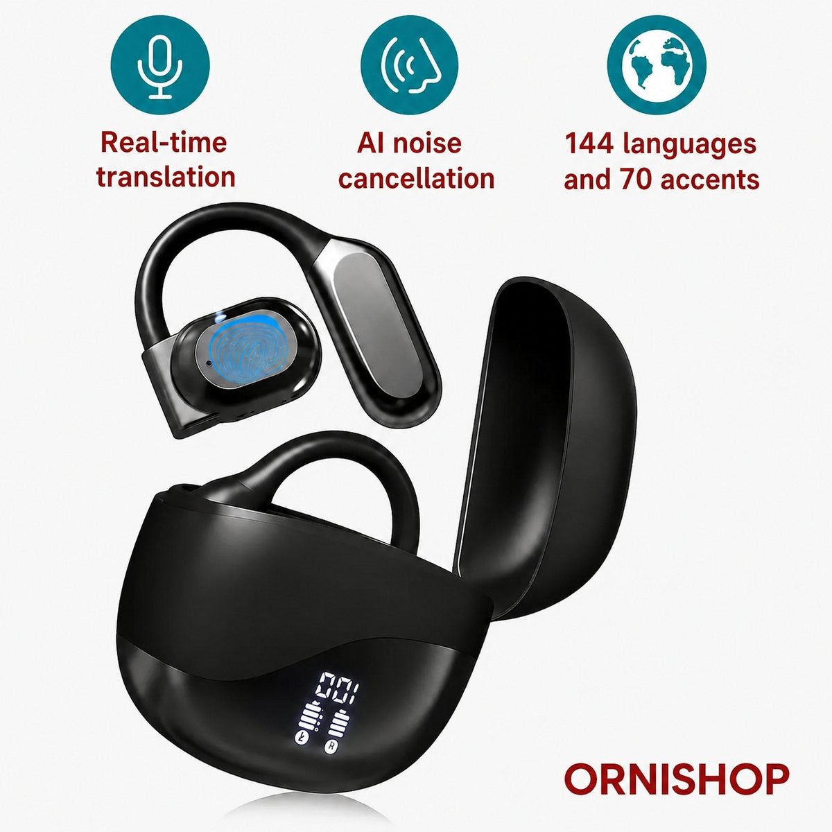Smart Translator Earbuds 144 Languages in Real Time