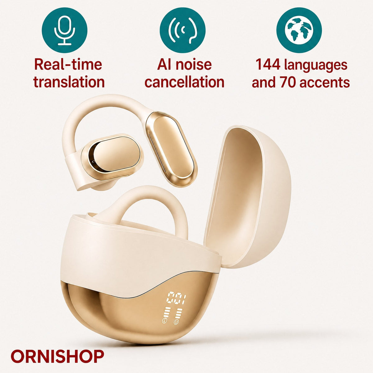 Smart Translator Earbuds 144 Languages in Real Time