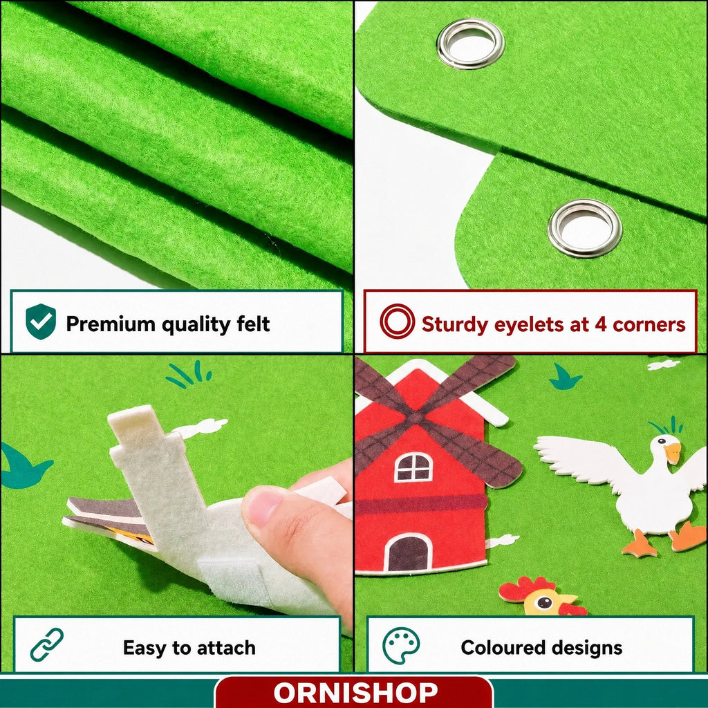 Montessori Farm Felt Sensory Panel – StoryFelt™