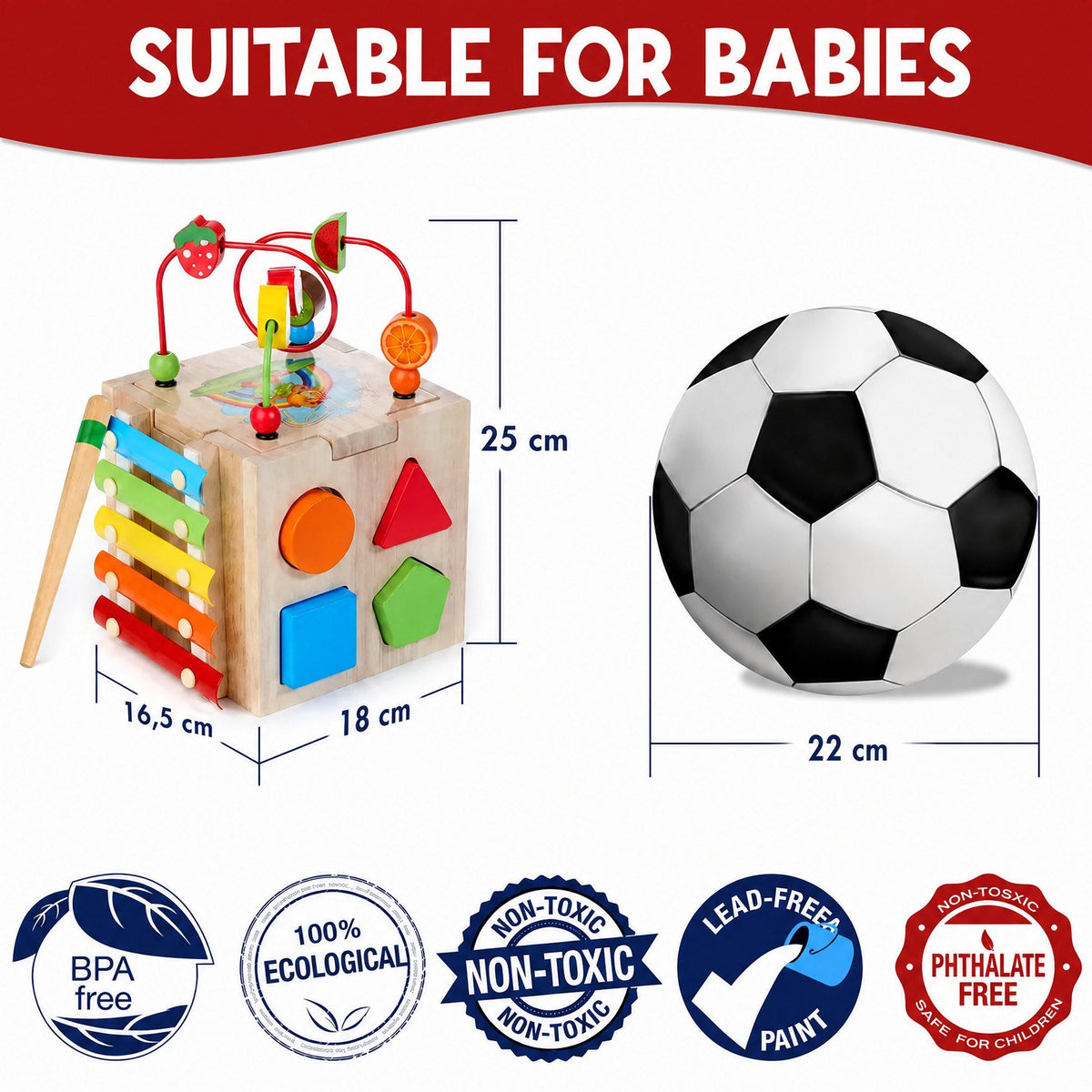 MINDBLOX – 8-in-1 Wooden Montessori Learning Cube for Toddlers with Educational Games