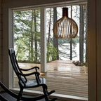 Adjustable Wooden Pendant Light Vintage LED Lighting