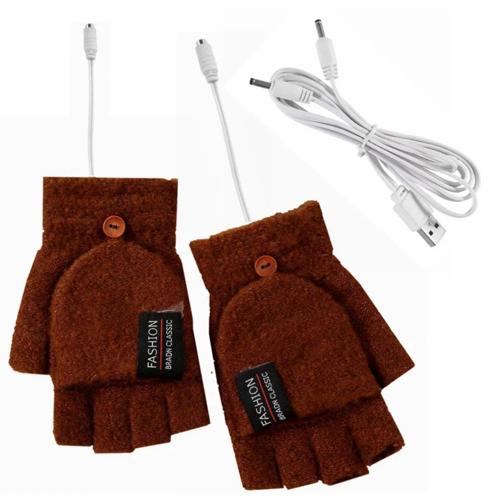 USB rechargeable warm wave heated gloves