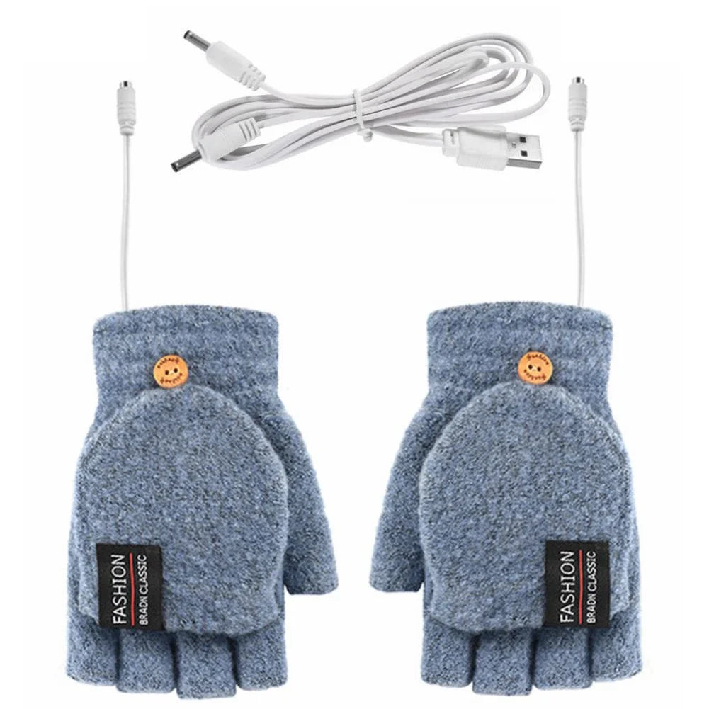USB rechargeable warm wave heated gloves