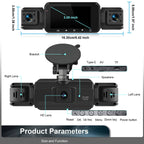 Wireless Car Dash Cam Front And Rear With Night Vision