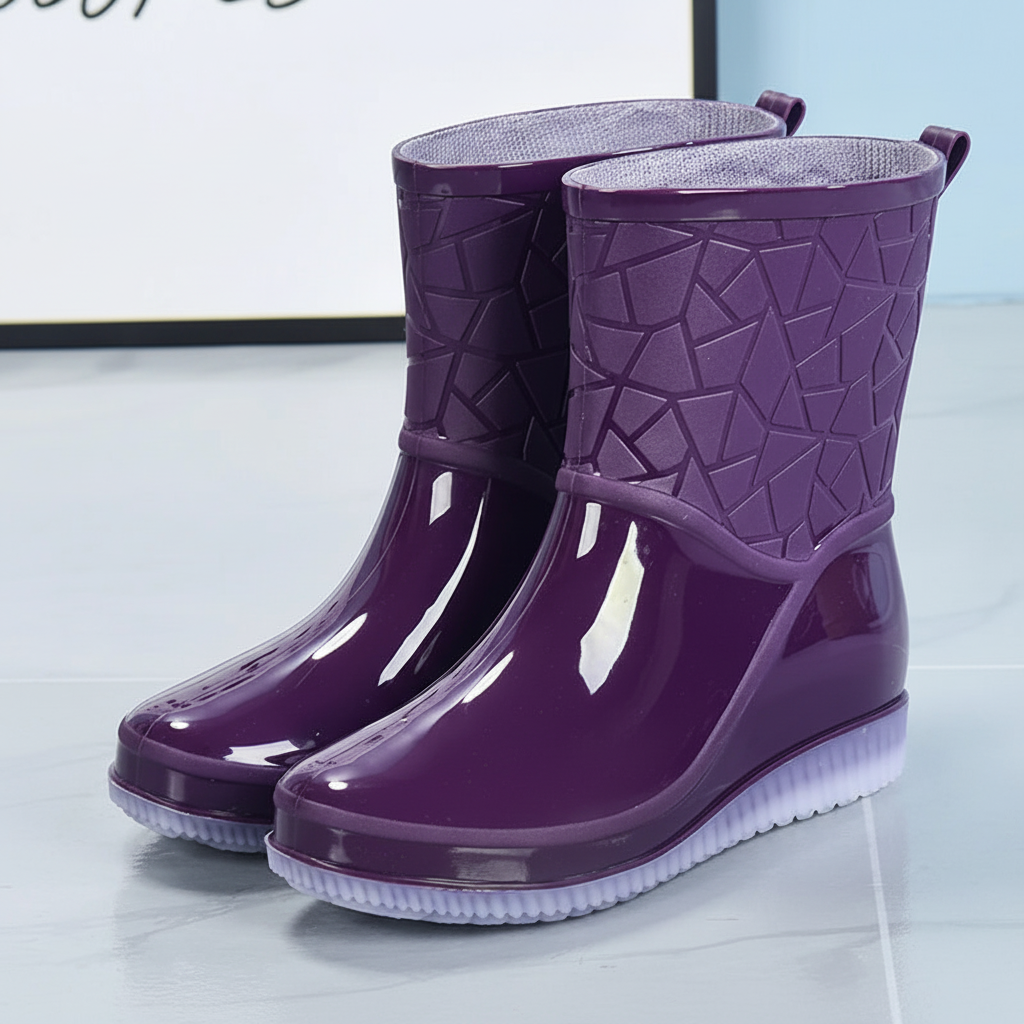 Women's short wellies, mid-calf rain boots