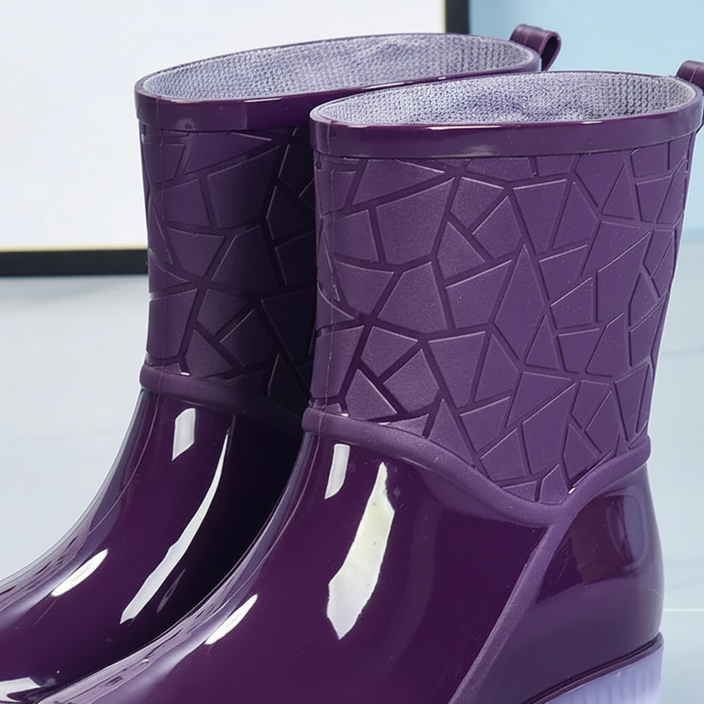 Women's short wellies, mid-calf rain boots