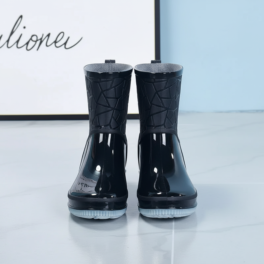 Women's short wellies, mid-calf rain boots