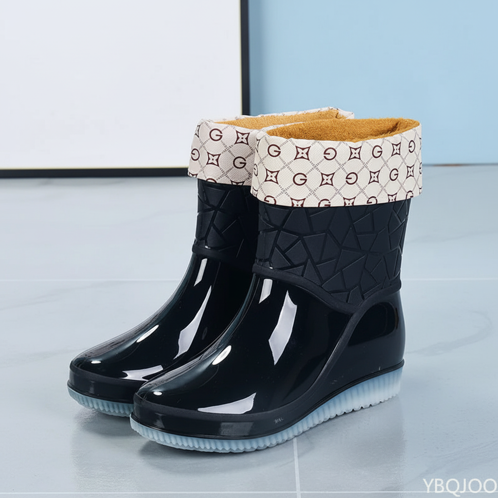 Women's short wellies, mid-calf rain boots