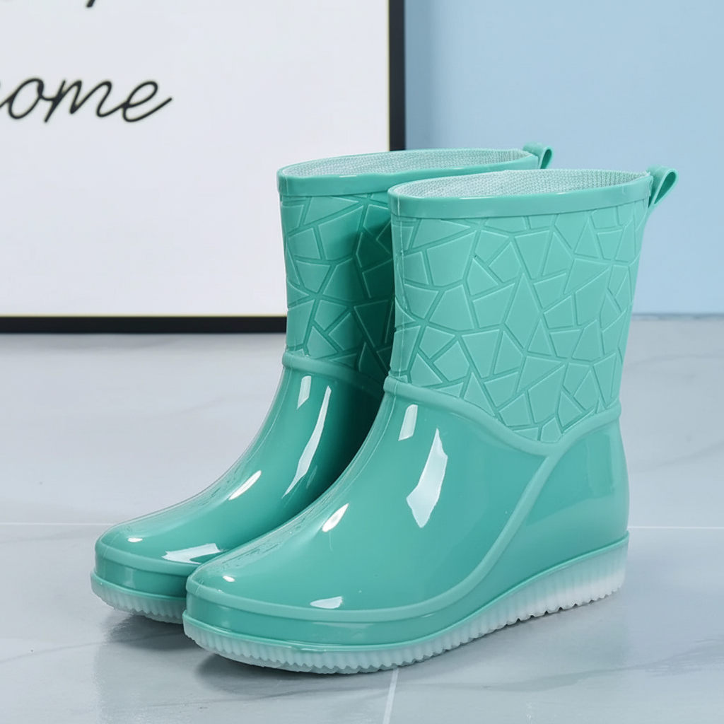 Women's short wellies, mid-calf rain boots