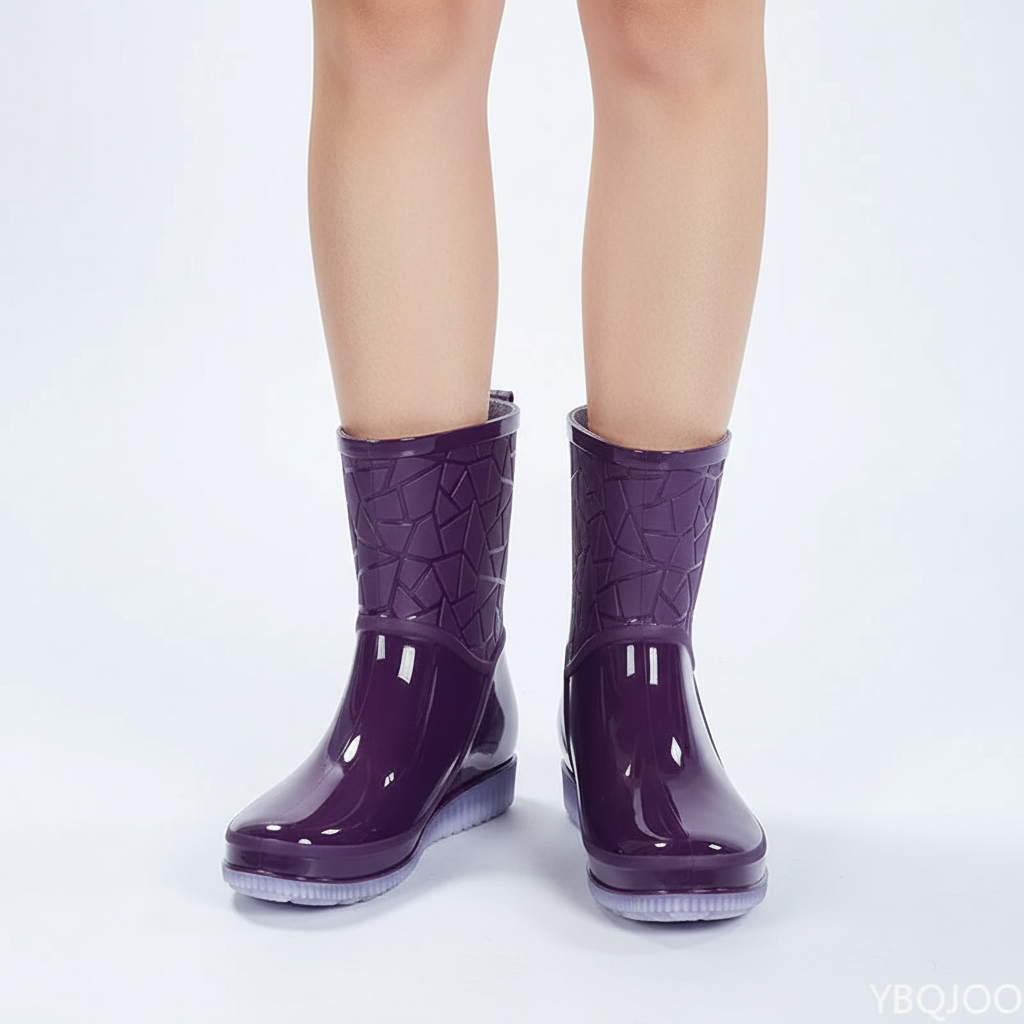 Women's short wellies, mid-calf rain boots