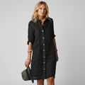 Women's Breathable Linen Shirt Dress