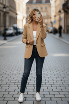 Women's single-breasted blazer in a relaxed fit