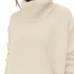 Women's oversized knitted roll neck jumper