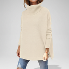 Women's oversized knitted roll neck jumper