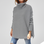 Women's oversized knitted roll neck jumper