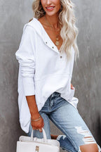Women's longline oversized hoodie with press-stud neckline